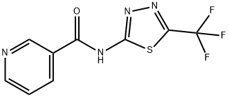 N-[5-(trifluoromethyl)-1,3,4-thiadiazol-2-yl]pyridine-3-carboxamide 구조식 이미지