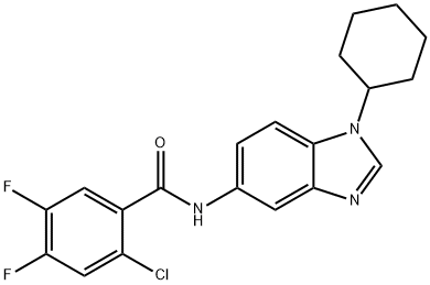 2-chloro-N-(1-cyclohexylbenzimidazol-5-yl)-4,5-difluorobenzamide Structure