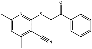 4,6-dimethyl-2-phenacylsulfanylpyridine-3-carbonitrile 구조식 이미지