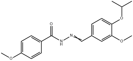 4-methoxy-N-[(E)-(3-methoxy-4-propan-2-yloxyphenyl)methylideneamino]benzamide 구조식 이미지