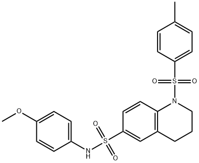 N-(4-methoxyphenyl)-1-(4-methylphenyl)sulfonyl-3,4-dihydro-2H-quinoline-6-sulfonamide 구조식 이미지