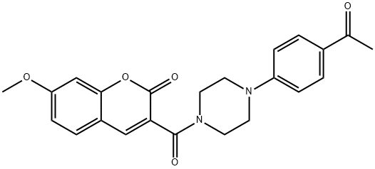 3-[4-(4-acetylphenyl)piperazine-1-carbonyl]-7-methoxychromen-2-one Structure