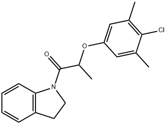 2-(4-chloro-3,5-dimethylphenoxy)-1-(2,3-dihydroindol-1-yl)propan-1-one 구조식 이미지
