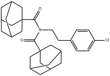 N-(adamantane-1-carbonyl)-N-[2-(4-chlorophenyl)ethyl]adamantane-1-carboxamide Structure