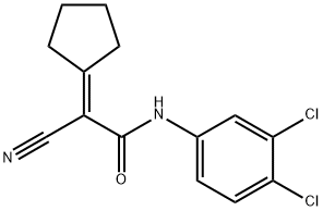 2-cyano-2-cyclopentylidene-N-(3,4-dichlorophenyl)acetamide 구조식 이미지