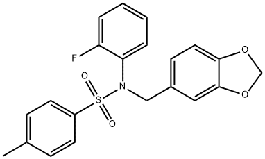 N-(1,3-benzodioxol-5-ylmethyl)-N-(2-fluorophenyl)-4-methylbenzenesulfonamide 구조식 이미지