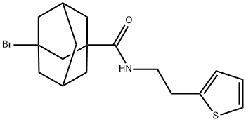 3-bromo-N-(2-thiophen-2-ylethyl)adamantane-1-carboxamide 구조식 이미지