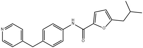 5-(2-methylpropyl)-N-[4-(pyridin-4-ylmethyl)phenyl]furan-2-carboxamide 구조식 이미지