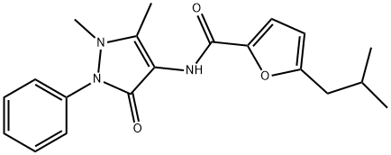 N-(1,5-dimethyl-3-oxo-2-phenylpyrazol-4-yl)-5-(2-methylpropyl)furan-2-carboxamide Structure