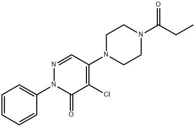 4-chloro-2-phenyl-5-(4-propanoylpiperazin-1-yl)pyridazin-3-one 구조식 이미지