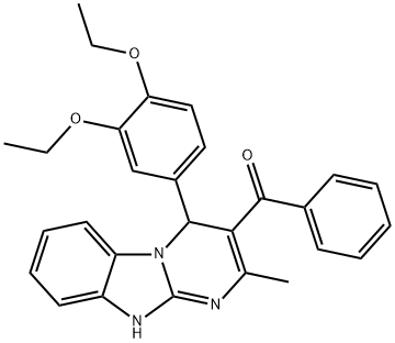 [4-(3,4-diethoxyphenyl)-2-methyl-1,4-dihydropyrimido[1,2-a]benzimidazol-3-yl]-phenylmethanone 구조식 이미지