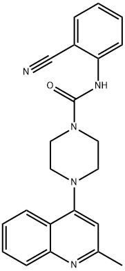 N-(2-cyanophenyl)-4-(2-methylquinolin-4-yl)piperazine-1-carboxamide 구조식 이미지