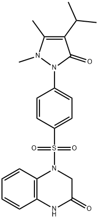 4-[4-(2,3-dimethyl-5-oxo-4-propan-2-ylpyrazol-1-yl)phenyl]sulfonyl-1,3-dihydroquinoxalin-2-one Structure