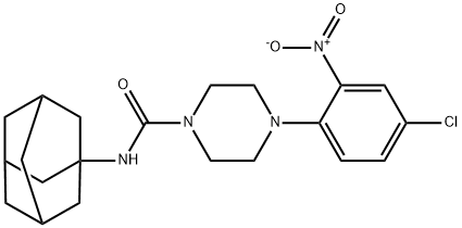 N-(1-adamantyl)-4-(4-chloro-2-nitrophenyl)piperazine-1-carboxamide 구조식 이미지