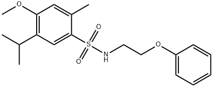 4-methoxy-2-methyl-N-(2-phenoxyethyl)-5-propan-2-ylbenzenesulfonamide 구조식 이미지