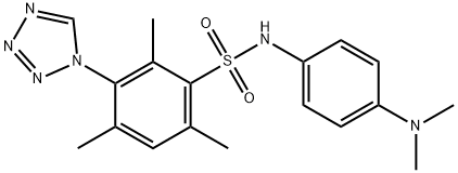 N-[4-(dimethylamino)phenyl]-2,4,6-trimethyl-3-(tetrazol-1-yl)benzenesulfonamide 구조식 이미지