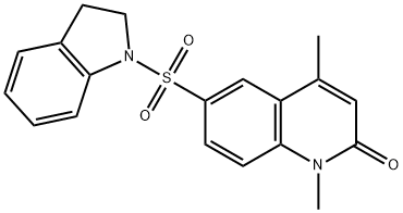 6-(2,3-dihydroindol-1-ylsulfonyl)-1,4-dimethylquinolin-2-one 구조식 이미지