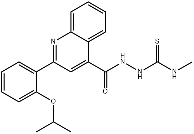 1-methyl-3-[[2-(2-propan-2-yloxyphenyl)quinoline-4-carbonyl]amino]thiourea Structure