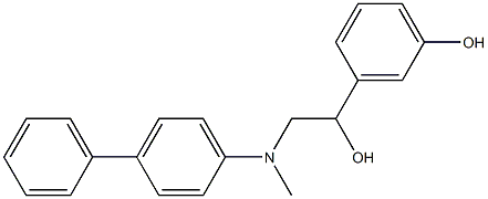 3-[1-hydroxy-2-[(4-phenylphenyl)methylamino]ethyl]phenol 구조식 이미지