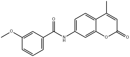 3-methoxy-N-(4-methyl-2-oxochromen-7-yl)benzamide 구조식 이미지