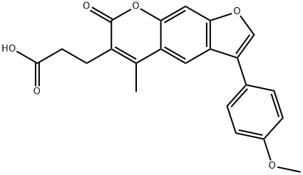 3-[3-(4-methoxyphenyl)-5-methyl-7-oxofuro[3,2-g]chromen-6-yl]propanoic acid Structure