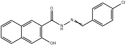 N-[(E)-(4-chlorophenyl)methylideneamino]-3-hydroxynaphthalene-2-carboxamide Structure