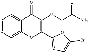 2-[2-(5-bromofuran-2-yl)-4-oxochromen-3-yl]oxyacetamide 구조식 이미지