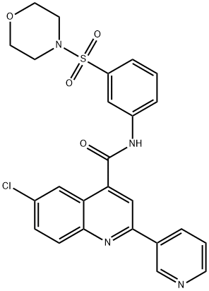 6-chloro-N-(3-morpholin-4-ylsulfonylphenyl)-2-pyridin-3-ylquinoline-4-carboxamide Structure