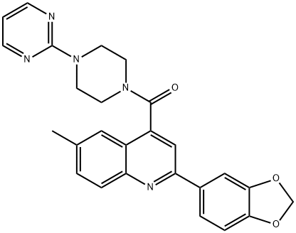 [2-(1,3-benzodioxol-5-yl)-6-methylquinolin-4-yl]-(4-pyrimidin-2-ylpiperazin-1-yl)methanone Structure