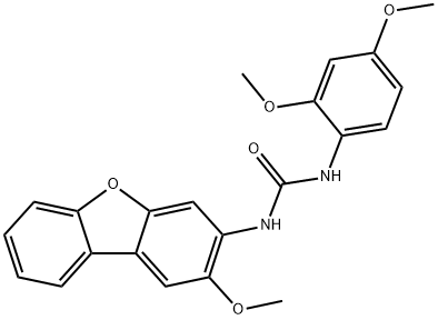 1-(2,4-dimethoxyphenyl)-3-(2-methoxydibenzofuran-3-yl)urea 구조식 이미지