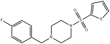 1-[(4-fluorophenyl)methyl]-4-thiophen-2-ylsulfonylpiperazine 구조식 이미지