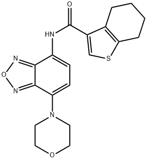 N-(4-morpholin-4-yl-2,1,3-benzoxadiazol-7-yl)-4,5,6,7-tetrahydro-1-benzothiophene-3-carboxamide 구조식 이미지