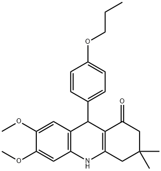 6,7-dimethoxy-3,3-dimethyl-9-(4-propoxyphenyl)-2,4,9,10-tetrahydroacridin-1-one 구조식 이미지