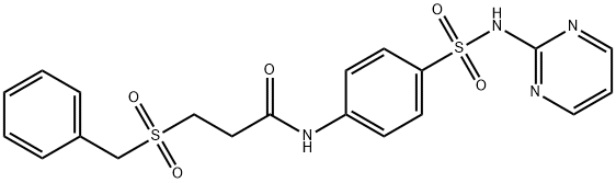 3-benzylsulfonyl-N-[4-(pyrimidin-2-ylsulfamoyl)phenyl]propanamide Structure