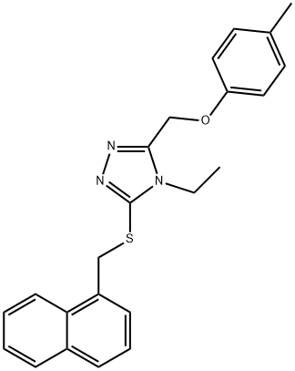 4-ethyl-3-[(4-methylphenoxy)methyl]-5-(naphthalen-1-ylmethylsulfanyl)-1,2,4-triazole 구조식 이미지