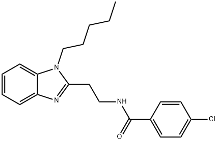 4-chloro-N-[2-(1-pentylbenzimidazol-2-yl)ethyl]benzamide 구조식 이미지