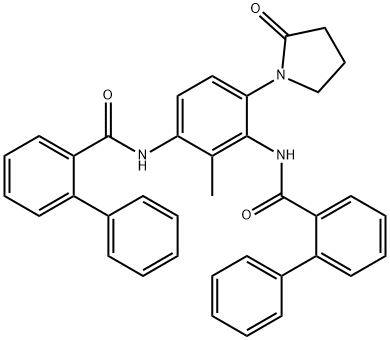 N-[2-methyl-4-(2-oxopyrrolidin-1-yl)-3-[(2-phenylbenzoyl)amino]phenyl]-2-phenylbenzamide 구조식 이미지