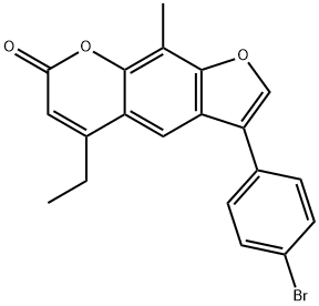 3-(4-bromophenyl)-5-ethyl-9-methylfuro[3,2-g]chromen-7-one 구조식 이미지