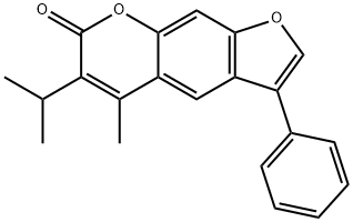 5-methyl-3-phenyl-6-propan-2-ylfuro[3,2-g]chromen-7-one Structure