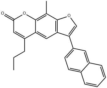 9-methyl-3-naphthalen-2-yl-5-propylfuro[3,2-g]chromen-7-one 구조식 이미지