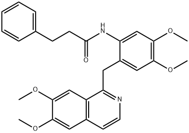 N-[2-[(6,7-dimethoxyisoquinolin-1-yl)methyl]-4,5-dimethoxyphenyl]-3-phenylpropanamide Structure