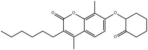 3-hexyl-4,8-dimethyl-7-(2-oxocyclohexyl)oxychromen-2-one Structure