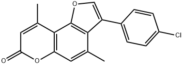 3-(4-chlorophenyl)-4,9-dimethylfuro[2,3-f]chromen-7-one 구조식 이미지