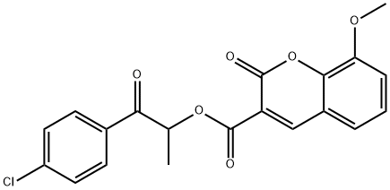 [1-(4-chlorophenyl)-1-oxopropan-2-yl] 8-methoxy-2-oxochromene-3-carboxylate Structure