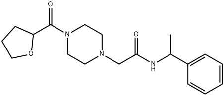 2-[4-(oxolane-2-carbonyl)piperazin-1-yl]-N-(1-phenylethyl)acetamide Structure