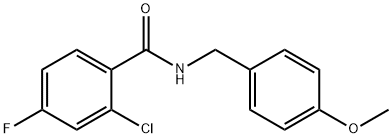 2-chloro-4-fluoro-N-[(4-methoxyphenyl)methyl]benzamide 구조식 이미지