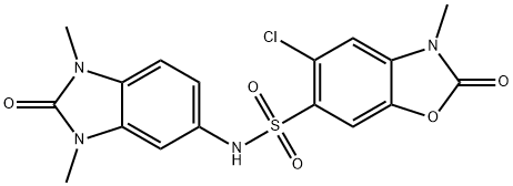 5-chloro-N-(1,3-dimethyl-2-oxobenzimidazol-5-yl)-3-methyl-2-oxo-1,3-benzoxazole-6-sulfonamide Structure