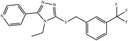 4-[4-ethyl-5-[[3-(trifluoromethyl)phenyl]methylsulfanyl]-1,2,4-triazol-3-yl]pyridine 구조식 이미지