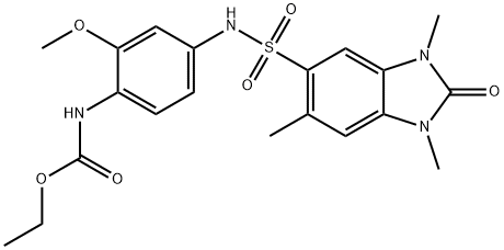 ethyl N-[2-methoxy-4-[(1,3,6-trimethyl-2-oxobenzimidazol-5-yl)sulfonylamino]phenyl]carbamate 구조식 이미지