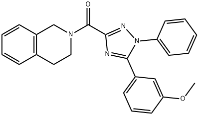 3,4-dihydro-1H-isoquinolin-2-yl-[5-(3-methoxyphenyl)-1-phenyl-1,2,4-triazol-3-yl]methanone 구조식 이미지